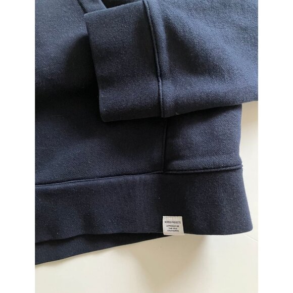 Norse Projects Cotton Vagn Classic Hoodie Navy Size Large - Picture 7 of 8